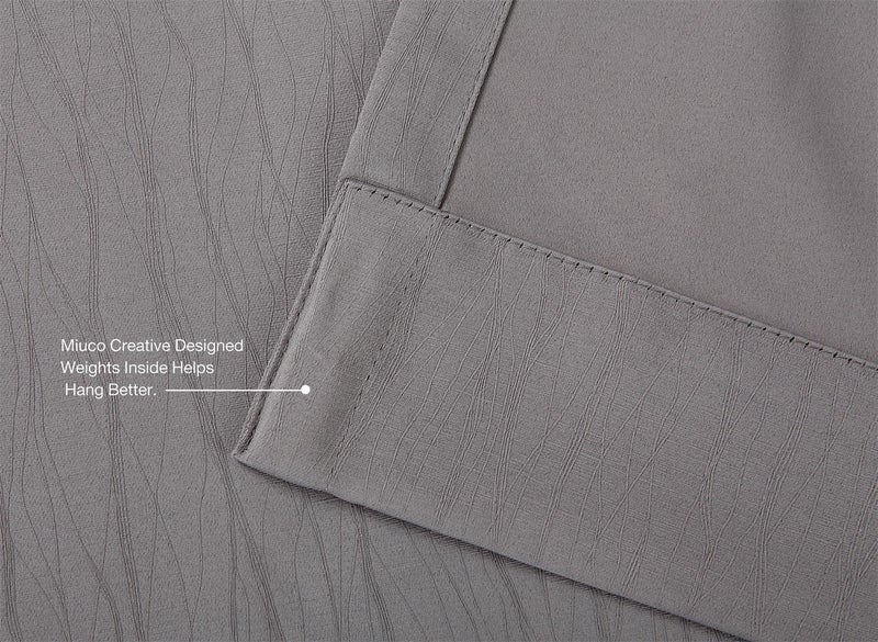 MIUCO Blackout Curtains Room Darkening Curtains Textured Grommet Curtains 2 Panels for Living Room 52 x 84 Inch Grey - Image 4